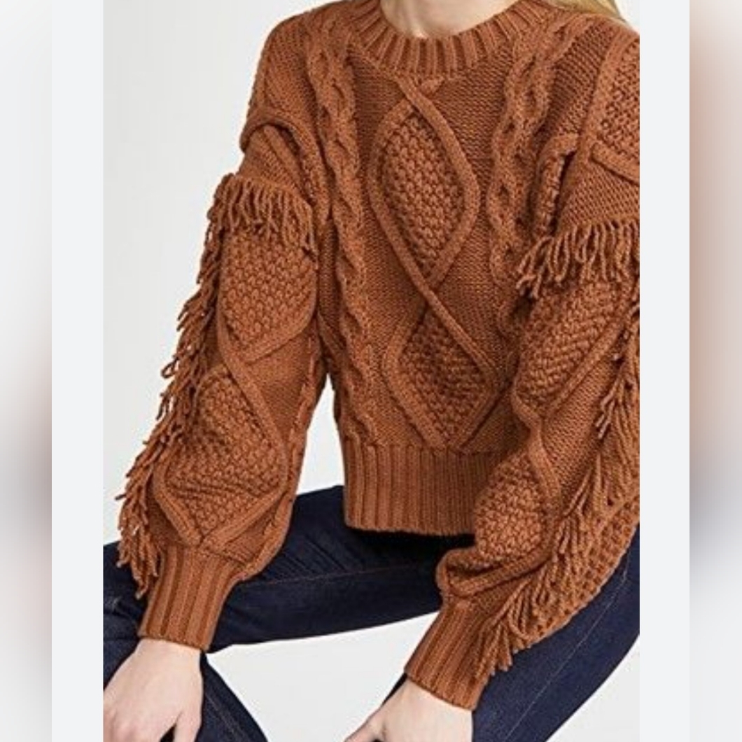 New Womens Fringe Sweater Knit Sweatshirts